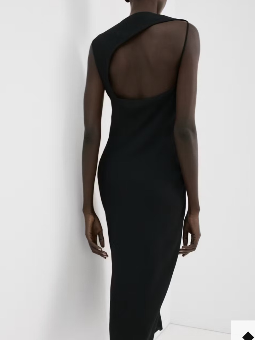 Mango Black Sleeveless Maxi Dress MIDI-DRESS WITH OPEN BACK 5837 - Picture 5 of 6